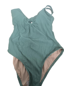 lot 38381 image: Kona Sol Green Ribbed One Piece Swimsuit -Size L
