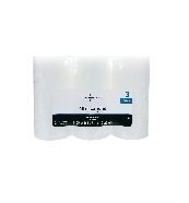 lot 14099 image: PACK OF 10-Mainstays Unscented Pillar Candles  3-Pack  3x6 Inches  White - Retail $170