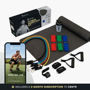 lot 33790 image: Centr by Chris Hemsworth Fitness Essentials Kit Home Workout Equipment (See Details)