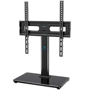 lot 33797 image: Perlesmith Universal Swivel Tabletop TV Stand Fits 32  to 60  TV s  Max VESA 400x400mm Holds up to 88 lbs  PSTVS28B