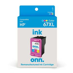 lot 33799 image: onn 67XL HP High Yield Ink Cartridge  Tri-Color