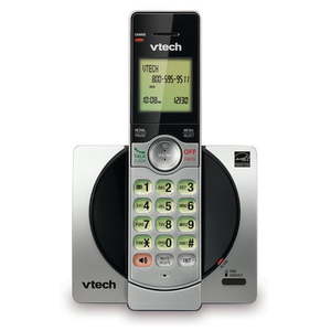 lot 33803 image: VTech DECT 6.0 Expandable Cordless Phone with Call Block  CS6919 (Silver & Black)