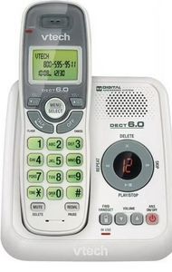 lot 33804 image: VTech CS6124 DECT 6.0 Cordless Phone with Answering System and Caller IDCall Waiting White