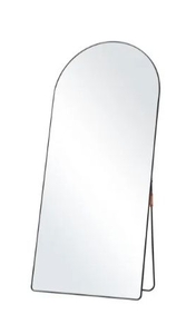 lot 35847 image: VEVOR Arched Full Length Mirror, 71 x 32, Large Free Standing Leaning Hanging Wall Mounted Floor Mirror with Stand Aluminum Alloy Frame, Full Body Dressing Mirror for Living Room Bedroom, Black - Retail $193