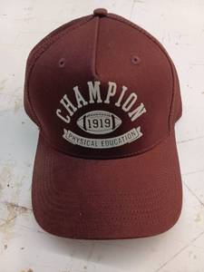lot 35856 image: Champion Adult Phys Ed Twill Trucker Hat - Maroon