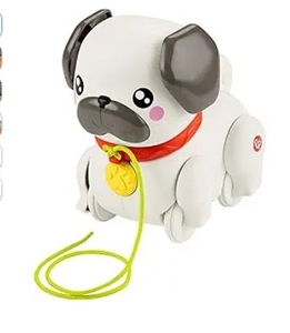 lot 35867 image: Fisher-Price FP Pets Walk the Pug Doggy Dog Crawling Toy that Moves Ears and Paws and Emits Barking Sounds, Toy Gift for Babies 12 Months, HTW94