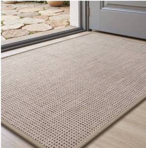 lot 37056 image: FEELHOME Door Mats for Inside 17x30 Non Slip Rubber Welcome Mat for Inside Low-Profile Dirt Trapper Indoor Door Mats for Entryway Absorbent Washable Entry Rug Floor Mats Beige