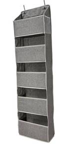 lot 37057 image: Better Homes & Gardens 5 Tier Over the Door Closet Organizer Shelf with Hooks