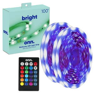 lot 38473 image: onn. Multicolor LED Light Strip with Remote Control 100