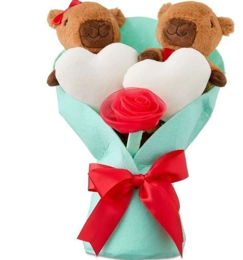 lot 35152 image: Way to Celebrate- Valentines Day Capybara Exclusive 14-Inch Plush Bouquet