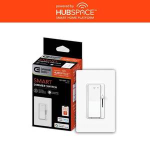 lot 33815 image: White Smart Paddle Dimmer for CFL, Halogen, Incandescent, LED, 1-Pack Powered by Hubspace