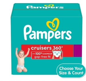 lot 35886 image: Pampers Cruisers 360 Pull-On Baby Diapers Size 3, 132 Count , size 3 16-28lb