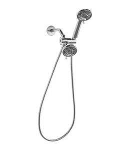 lot 35893 image: Mainstays 3-Setting Luxury Shower Combo with 19 Possible Flow Combinations, Chrome