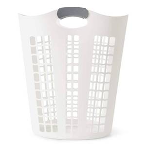 lot 37077 image: Gracious Living Easy Carry Flex Hamper  Ventilated Laundry Basket wHandles