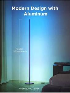 lot 37085 image: Govee RGBIC Floor Lamp Basic, led Corner Lamp Works with Alexa, Smart Modern Floor Lamp with Music Sync and 16 Million diy Colors, Color Changing Standing Lamp for Bedroom Living Room - Retail $159