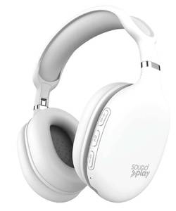 lot 38504 image: SoundPlay Foldable Wireless Headphones, Bluetooth Over-Ear Headset with Built-in Mic