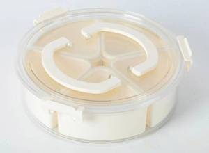 lot 38512 image: Mainstays Snackle Box, Lunch & Snack Container with lids, Plastic, Round, 5 Compartment , White, Well Suited to Hot or Cold Meals Away from Home
