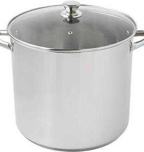 lot 38516 image: Mainstays Stainless Steel 20-Quart Stock Pot with Glass Lid (NO LID)