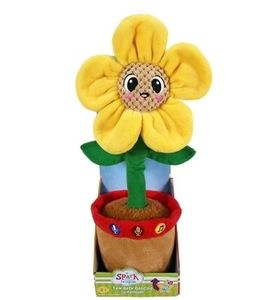 lot 14146 image: Spark Create Imagine Learning Bilingual Talking and Dancing Plush Sunflower, 14 inch, Light Features, Repeats What You Say