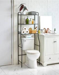 lot 33851 image: Over-the-Toilet Storage Rack with Three Shelves