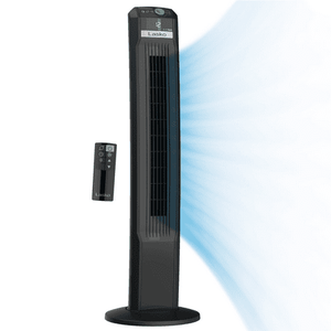 lot 35907 image: LASKO T42700 42  EcoQuiet 12-Speed DC Motor Tower Fan with Remote Control  Black - Retail $150
