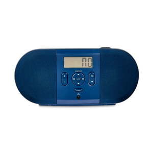 lot 35922 image: onn. Portable CD Boombox with Digital FM Radio  Navy