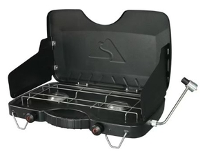lot 35926 image: Ozark Trail 2-Burner Propane Gas Camping Stove, Black
