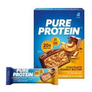 lot 35930 image: Pure Protein Bars Chocolate Peanut Butter 20g Protein  1.76 oz  4 Ct Best by 022027