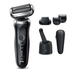 lot 35956 image: Braun Electric Razor for Men  Series 7 7075cc 360 Flex Head Electric Foil Shaver with Beard Trimmer  Rechargeable  Wet & Dry  4in1 SmartCare Center and Travel Case - Retail $151