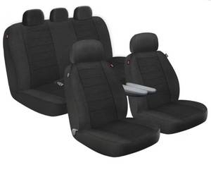 lot 37113 image: Genuine Dickies 3 Piece Arlington Cloth Truck Seat Covers Black, 806442 - Retail $58