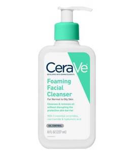 lot 37131 image: CeraVe Skin Care Gel Foaming Facial Cleanser Ceramides Non-Drying for Normal to Oily Skin, 8 fl oz