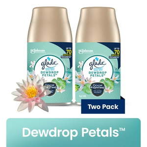 lot 37134 image: 2-Pack Glade Automatic Spray Air Freshener Refill Dewdrop Petals  6.2oz