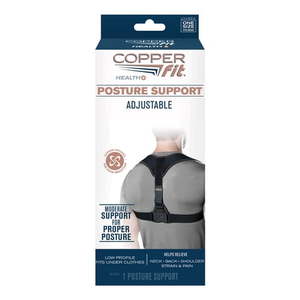 lot 37135 image: Copper Fit Health Plus Posture Corrector Brace Reduce Neck, Back and Shoulder Pain, Black