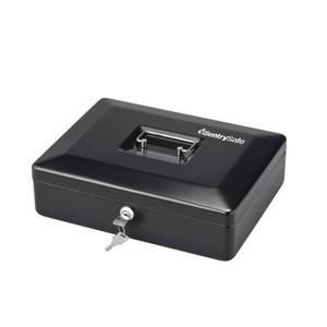 lot 33883 image: SentrySafe Deluxe Cash Box DCB-12  Cash Safe (MISSING KEY)