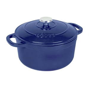 lot 33895 image: Lodge Cast Iron 5.5qt Indigo Enameled Dutch Oven