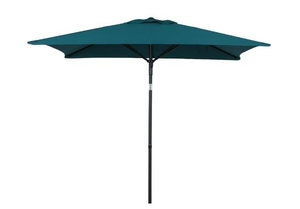 lot 35978 image: Mainstays Outdoor 6 x 7.5 Rectangle Teal Market Patio Umbrella, Push-Up, 3-Angle Tilt (Damaged)