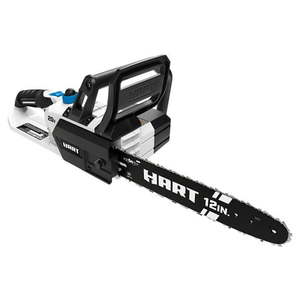 lot 35980 image: HART 20 Volt 12-Inch Cordless Chainsaw (1) (No Batter7- Retail $198