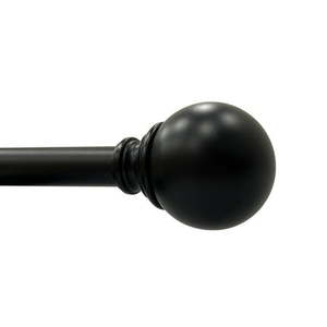 lot 35994 image: Better Homes & Gardens 1 Matte Black Metal Ball Curtain Rod Set 42-120 (Missing One Part) - Retail $70