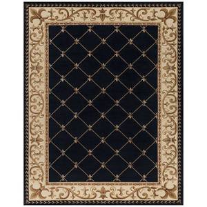 lot 35997 image: Tayse Sensation Area Rug SNS4883 Traditional Black Swirls Lines 23 x 10 Rectangle (stock pic is different shape)- Retail $220