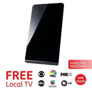 lot 38568 image: General Electric Flat Panel Indoor HDTV Antenna  40-mile Range  VHF 1080P 4K  Black  48283