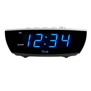 lot 38573 image: Equity 75903 0.9 in. Blue LED Digital Desktop Alarm Clock