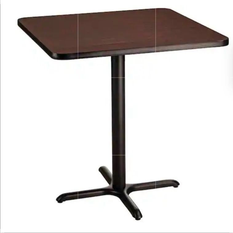 lot 30874 image: Pack of 2, 36 Square Laminate Table Top-Mahogany (It does not come with a stand.)- Retail $150
