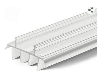 lot 30900 image: Pushglossy 1 Pcs Replacement Door Bottom with Vinyl Fins 36 Long 1 34 Wide Threshold Seal Bottom of Door Weatherstrip Kerf Weather Stripping for 78 Between Barbs (White)