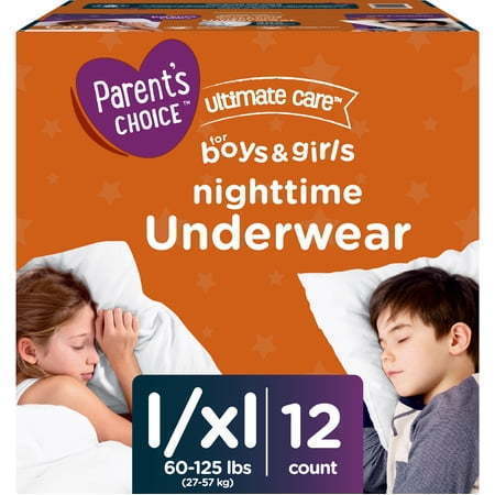 lot 6661 image: Parents Choice Unisex Nighttime Bedwetting Underwear Large-Extra Large -12 Count