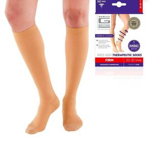 lot 38661 image: Neo G Knee Highs Therapeutic Socks (20-30mmHg) - Large, Beige