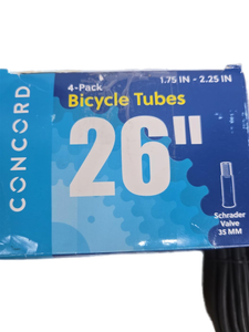 lot 38674 image: Concord 26 Inch SINGLE Bicycle Inner Tubes with Schrader Valve