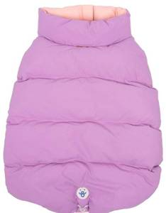 lot 38692 image: Oodles Purple Quilted Puffer Bubble Hem Fall Dog Jacket, Size Medium