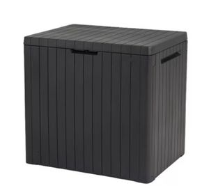 lot 33898 image: Keter City Outdoor 30 Gallon Durable Resin Outdoor Deck Box for Storage Organization, Gray