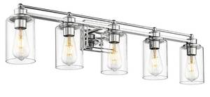 lot 33910 image: HWH 5-Light Bathroom Vanity Light Chrome - Retail $139