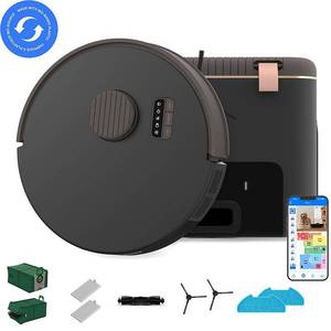 lot 33912 image: bObsweep Bio Auto-Empty Robot Vacuum & Mop with 100-Day Dock, Black - Retail $82